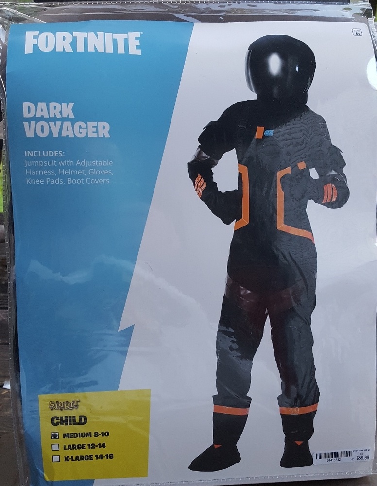 Kids Fortnite Dark Voyager Costume 8-10 M